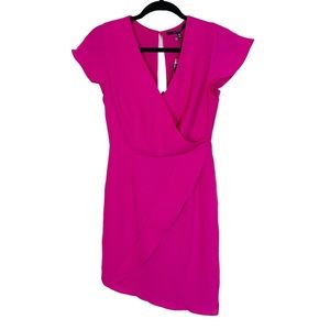 NWT 19 Cooper Fuchsia Pink Asymmetrical Hem Dress